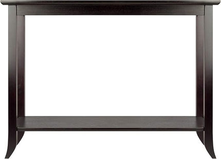 Winsome Genoa Rectangular Coffee Table with Glass Top and Shelf & Genoa Occasional Table, Dark Espresso - LeafyLoom