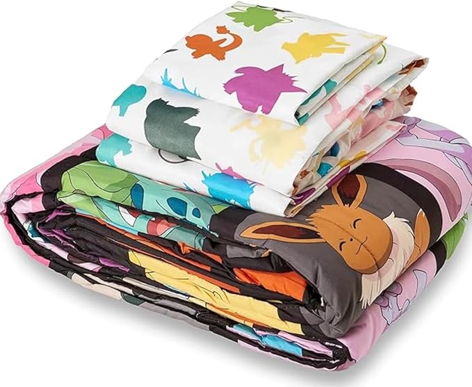 Pokémon, "Kanto Favorites" Twin Bed in a Bag Set, 64" x 86", Twin, Multi Color - LeafyLoom