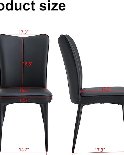 NicBex Haerin-SD-00298-LWJ Dining Chairs, 17.3"x17.7"x35", Black - LeafyLoom