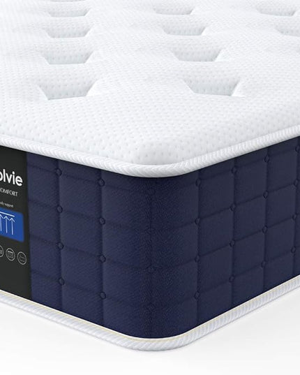 Coolvie King Mattress, 10 Inch King Size Hybrid Mattress, Individual Pocket Springs with Memory Foam, Bed in in a Box, Cooler Sleep with Pressure Relief and Support - LeafyLoom
