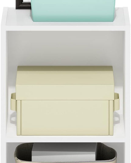 Furinno Luder Bookcase / Book / Storage, 2-Tier Cube, White - LeafyLoom
