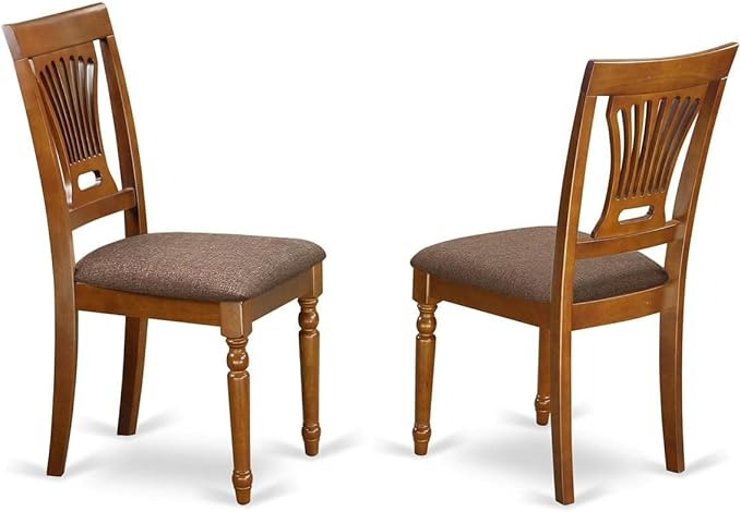 East West Furniture Dublin 3 Piece Room Set Contains a Round Kitchen Table with Dropleaf and 2 Linen Fabric Upholstered Dining Chairs, 42x42 Inch, Saddle Brown - LeafyLoom
