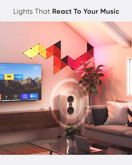 Nanoleaf Shapes WiFi and Thread Smart RGBW 16M+ Color LED Dimmable Gaming and Home Decor Wall Lights Smarter Kits (Black Triangles Smarter Kit (9 Pack) NANOLEAF