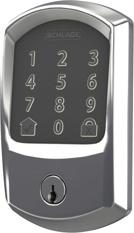 Schlage Encode Smart WiFi Deadbolt Lock for Front Door - Keyless Entry with App or Touchscreen - Works with Alexa, Apple HomeKit, Hey Google, & Airbnb - Create Codes for Guests - Bright Chrome Silver SchlageLockCompany