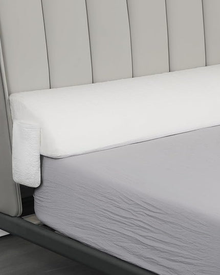 OasisSpace Bed Wedge Pillow for Headboard Gap, Queen Size (60"x10"x6") Mattress Wedge Gap Filler, Memory Foam Triangle Sleepong Pillow with Side Pockets to Fill 0-7" Gap Between Headboard and Mattress - LeafyLoom