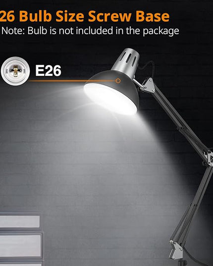LEPOWER Floor Lamp, Swing Arm Floor Lamp, Industrial Floor Lamp with Heavy Metal Base, E26 Lamp Base Standing Reading Lamp, Modern Floor Lamp for Home Office, Living Room, Bedroom Black - LeafyLoom