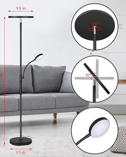 Dimunt Floor Lamp LED Floor Lamps for Living Room Bright Lighting & LED Floor Lamp, Bright 15W Floor Lamps for Living Room with 1H Timer - LeafyLoom