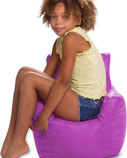 Posh Creations Bean Bag Structured Seat for Toddlers and Kids, Comfy Chair for Children, Pasadena, Purple - LeafyLoom
