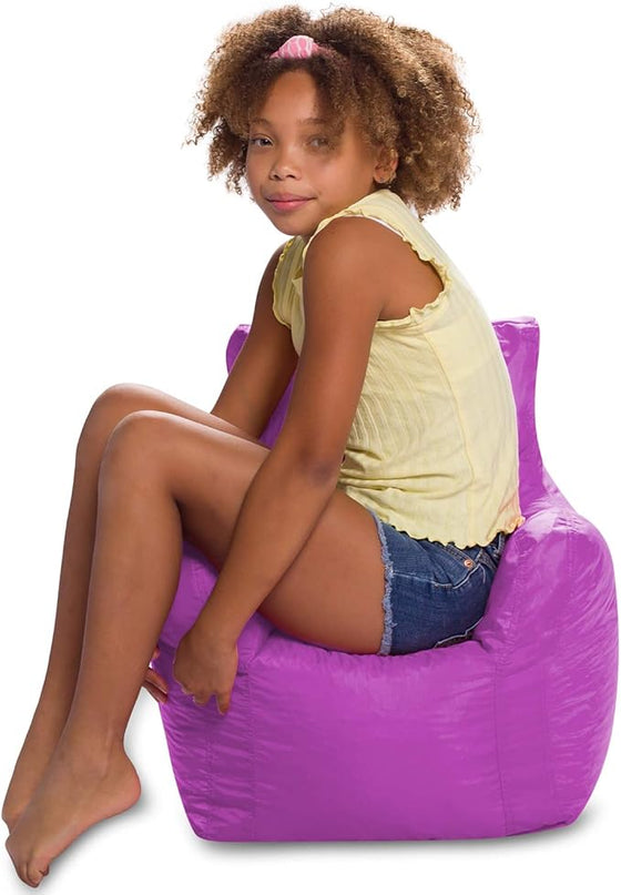 Posh Creations Bean Bag Structured Seat for Toddlers and Kids, Comfy Chair for Children, Pasadena, Purple - LeafyLoom