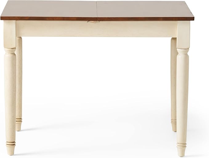 Christopher Knight Home Clearwater Rectangular Solid Top Table, Dark Oak / Antique White - LeafyLoom