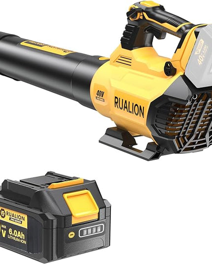 Leaf Blower Cordless Up to 650 CFM 195 MPH-Electric Leaf Blowers Brushless-Battery Powered Blowers for Lawn Care, Patio, Garage(40V 6.0 Ah Battery and Charger included) - LeafyLoom