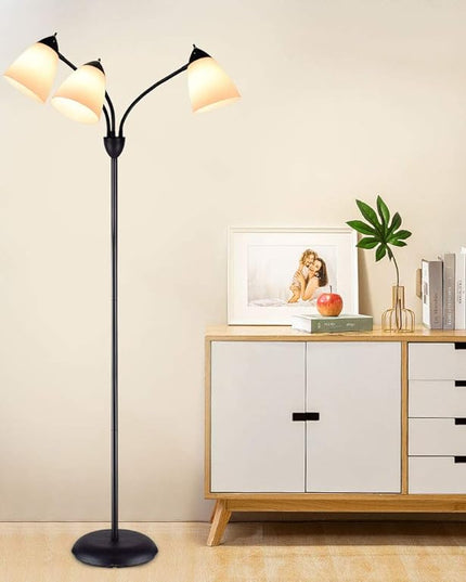 DINGLILIGHTING Floor Lamp Modern for Living: Flexible Gooseneck Floor Lamps Standing for Bedroom Home Office - Tall Floor Lights - LeafyLoom