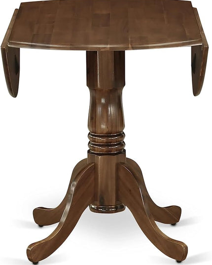 East West Furniture DLGA5-AWA-03 Dublin 5 Piece Set Consist of a Round Dining Room Table with Dropleaf and 4 Parson Kitchen Chairs, 42x42 Inch - LeafyLoom