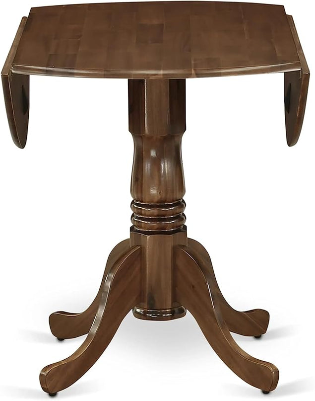 East West Furniture DLGA5-AWA-03 Dublin 5 Piece Set Consist of a Round Dining Room Table with Dropleaf and 4 Parson Kitchen Chairs, 42x42 Inch - LeafyLoom