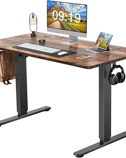 NicBex Home Office Desk 47'' x 23" Electric Height Adjustable Standing Desk Computer Desk Office Desk, Sit to Stand Ergonomic Computer Desk Adjustable Desk, Brown - LeafyLoom