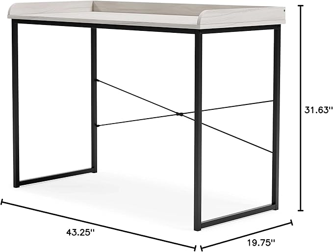 Signature Design by Ashley Bayflynn 32" Modern Home Office Desk, White & Black - LeafyLoom