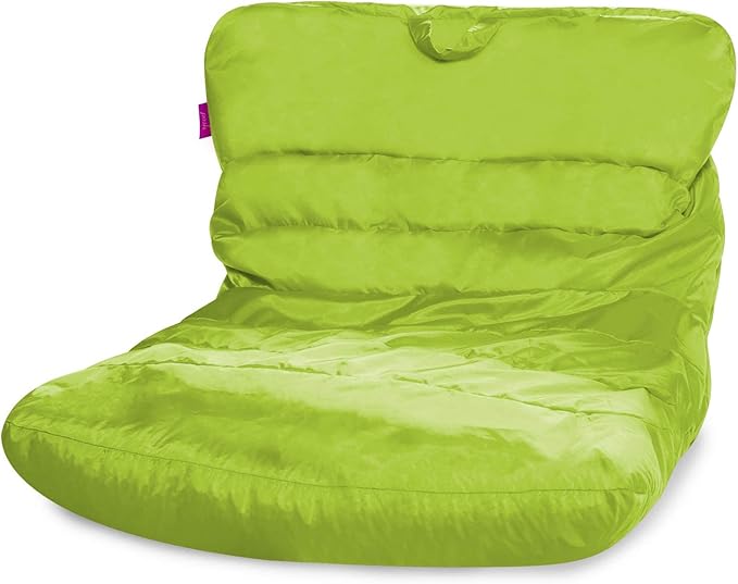 Posh Creations Structured Comfy Seat for Bedrooms and Dorm Rooms, Large Bean Bag Chair, Laguna Lounger, Lime - LeafyLoom