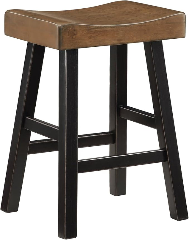 Lexicon Bar Table Set for 3, Small Kitchen table set Kitchen Island Table with 3 Saddle Bar Stools, 4 Piece Dining Table Set for Breakfast Nook, Living Room, Apartment, Counter Height, Black/Brown - LeafyLoom