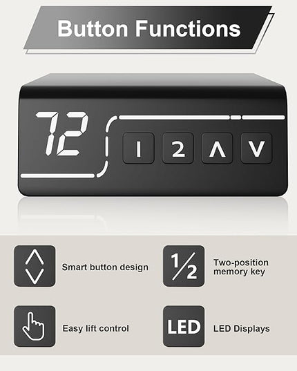 L-Shaped Electric Standing Desk, 63 x 48 Inches Height Adjustable Coner Table, Home Office Computer Workstation, Black, 63 x 48 Inch - LeafyLoom