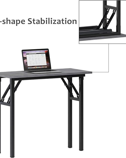 Need Small Desk 31 1/2" No Assembly Foldable Writing Table,Sturdy and Heavy Duty Folding Computer Desks for Small Space/Home Office/Dormitory AC5LB(80 * 40) - LeafyLoom
