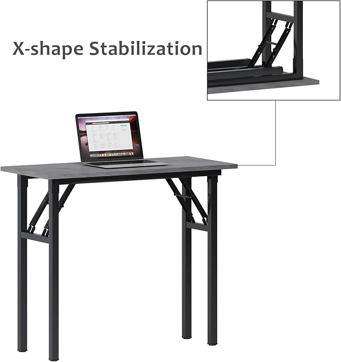 Need Small Desk 31 1/2" No Assembly Foldable Writing Table,Sturdy and Heavy Duty Folding Computer Desks for Small Space/Home Office/Dormitory AC5LB(80 * 40) - LeafyLoom