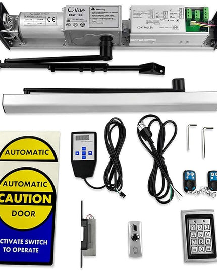 Olideauto Electric Can Opener for Disabled+550LBS Electric Strike+Waterproof Metal Access Keypad+Metal Push Switch Olideauto