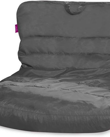 Posh Creations Structured Comfy Seat for Bedrooms and Dorm Rooms, Large Bean Bag Chair, Laguna Lounger, Charcoal Gray - LeafyLoom