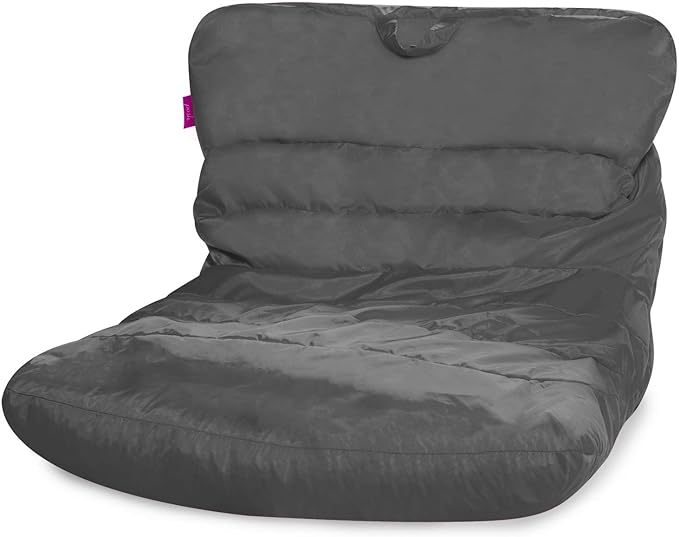 Posh Creations Structured Comfy Seat for Bedrooms and Dorm Rooms, Large Bean Bag Chair, Laguna Lounger, Charcoal Gray - LeafyLoom