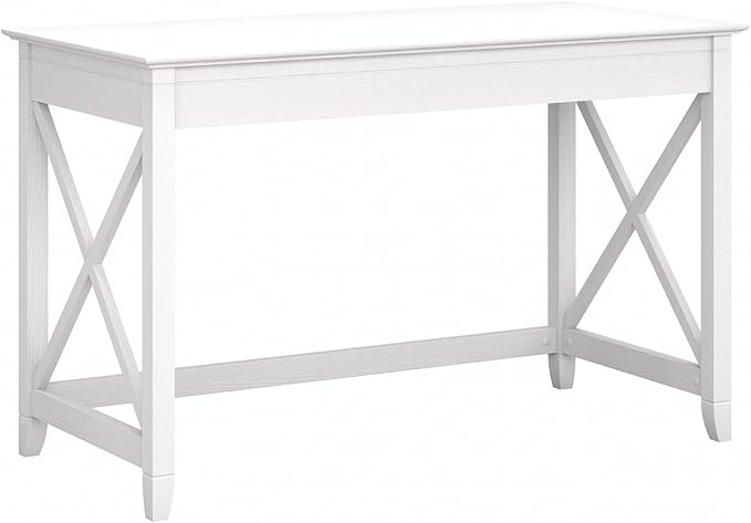 Bush Furniture Key West 48W Writing Desk in Pure White Oak - LeafyLoom