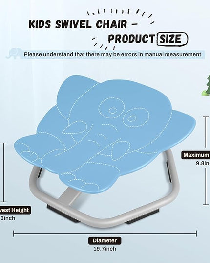 Elephant Kids Swivel Chair, Seat and Spinning Chair, Body Coordination Training Chair, Light Blue Non Slip Sensory Toys 360° Spinning Chair for Autistic Kids Aged 3+, Improving Kid's Physical Fitness - LeafyLoom
