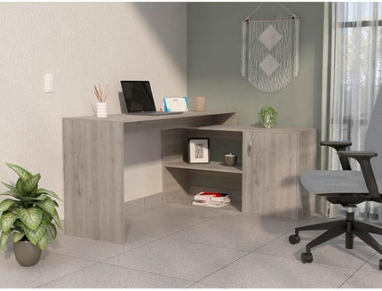 NicBex Kimberly-DW-00043-LWJ Home Office Desks, 45.86"x59.64"x30.11", Light Gray - LeafyLoom