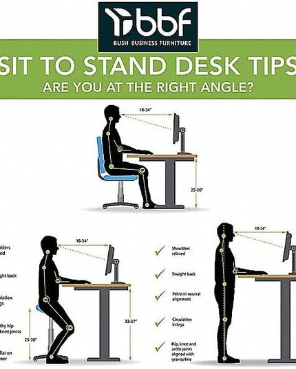 Bush Business Furniture Move 60 27-48-Inch Adjustable Desk, Black Walnut/Cool Gray Metallic (M6S6030BWSK) - LeafyLoom