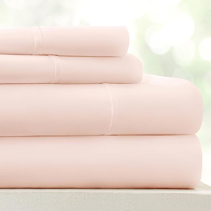 Linen Market Bed Sheets for Queen Size Bed (Blush) - Sleep Better Than Ever with These Soft and Cooling Queen Sheets - Deep Pocket Fits 16" Thick Beds - 4 Piece Queen Sheet Set - LeafyLoom