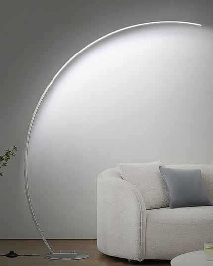 Dimmable LED Floor Lamp with 3 Color Temperatures, Ultra Bright 2000LM Brushed Nickel Arc Floor Lamps for Living Room, Modern Tall Lamp with Remote Control Reading Floor Lamp for Bedroom Office - LeafyLoom