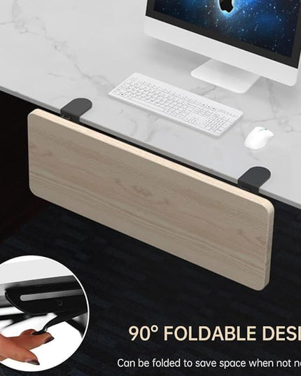 Ergonomics Desk Extender Tray, 29.5"x9.5" Punch-Free Clamp on, Foldable Keyboard Drawer Tray, Table Mount Arm Wrist Rest Shelf, Computer Elbow Arm Support - LeafyLoom