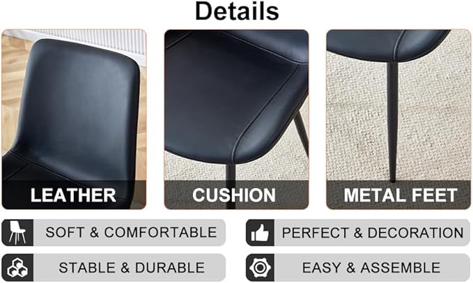 NicBex Haerin-SD-00316-LWJ Dining Chairs, 19.6"x18.5"x32.6", Black - LeafyLoom
