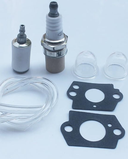 kipa Carburetor with Fuel line Spark plug Gasket kit for Poulan FL1500 FL1500LE Weedeater Sears Craftsman Leaf Blower Replace ZAMA C1U-W12B C1U-W12A Replace Husqvarna OEM # 530071629 - LeafyLoom