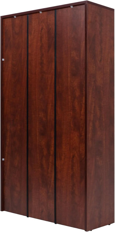 STARY 5 Shelf Cherry Bookcase 60 inch Tall Wood Bookshelf for Bedroom - LeafyLoom