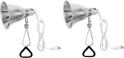 Simple Deluxe Clamp Lamp Light with 5.5 Inch Aluminum Reflector up to 60 Watt E26 Socket (no Bulb Included) 6 Feet 18/2 SPT-2 Cord, Silver and White,2 Pack - LeafyLoom