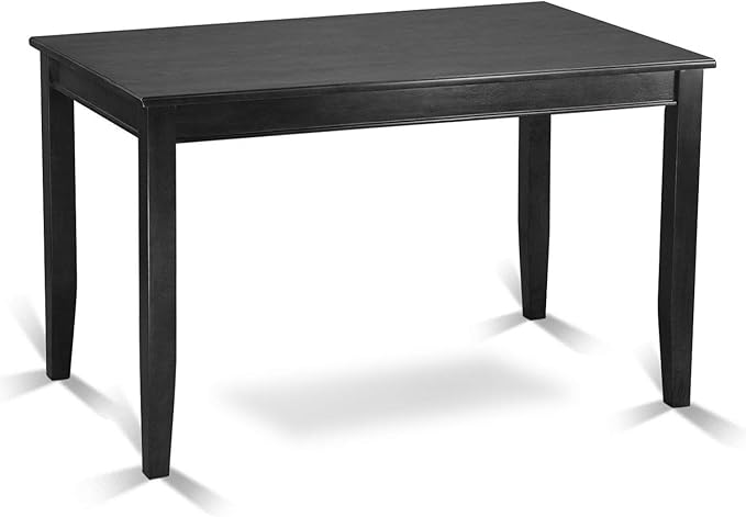 East West Furniture BUCK5-BLK-W 5 Piece Kitchen Counter Set Includes a Rectangle Dining Room Table and 4 Dining Chairs, 30x48 Inch, Black - LeafyLoom