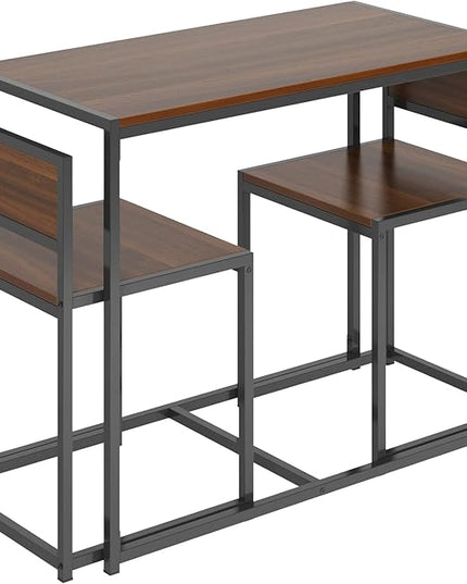 SogesHome Compact Dining Table Set with 2 Chairs, Small 3 Piece Lunch Table Set, Breakfast Table Chair Set for Kitchen, Living-Room - LeafyLoom