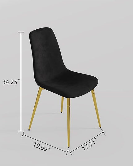 NicBex Haerin-SD-00339-LWJ Dining Chairs, 17.7"x19.7"x34.3", Black and Gold - LeafyLoom