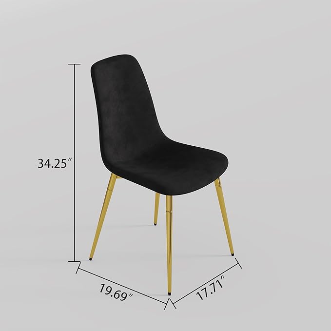 NicBex Haerin-SD-00339-LWJ Dining Chairs, 17.7"x19.7"x34.3", Black and Gold - LeafyLoom