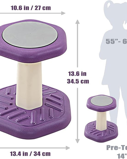 Active Chairs Kids Preschool Wobble Stool - Alternative Flexible Seating Balance Wiggle Stool for Classroom,Preschool,Kindergarten&Elementary School,Active Sensory Chairs,Ages3-8,Purple(14in) - LeafyLoom