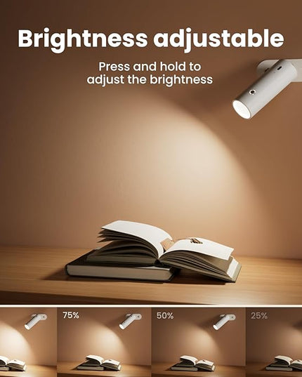SIEPUNK Cordless Desk Lamp for Home Office, 4 in 1 Multifunctional Rechargeable Touch 3 Colour Temperature Table Lamp with Clamp, Portable Magnetic Bedside Night Desk Light, Ideal for Gifts, White - LeafyLoom