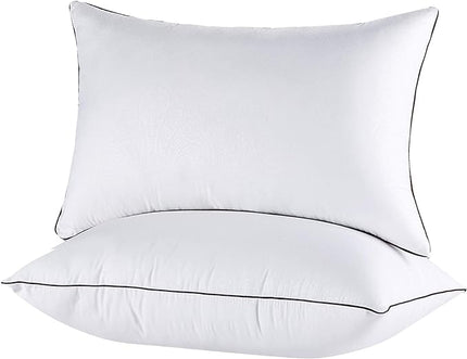 JOLLYVOGUE Bed Pillows Standard Size Set of 2, Cooling and Supportive Full Pillow 2 Pack for Side and Back Sleepers, Down Alternative Hotel Collection Sleeping Pillows, 26x20 Inches - LeafyLoom
