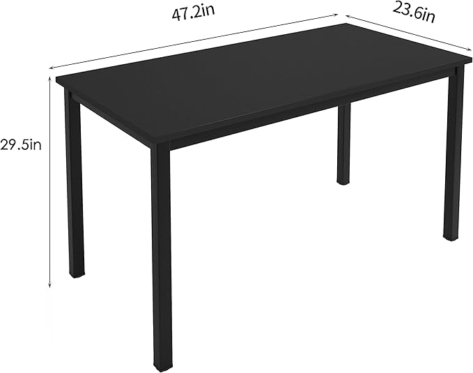 sogesfurniture 47.2 inches Office Desk Computer Desk Gaming Desk Computer Table Sturdy Writing Workstation for Home Office, Black - LeafyLoom