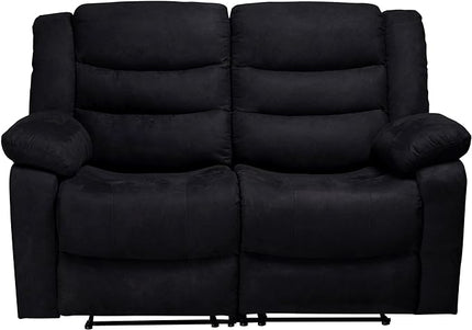 Manual Set, Modern Single Chair, Loveseat and 3 Seat Sofa&Couch with Consoles,2 Cup Holders and Storage, Living Room Furniture, Upholstered Reclining Sectional Sofa, Black - LeafyLoom