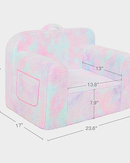 Toddler First Chair, Baby Chairs Comfy Toddler for Boys and Girls for Ages 18 Months and Up, Fits Any Decor (light-colored tie-dye) - LeafyLoom