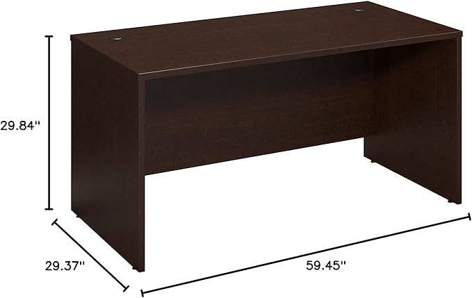 Bush Business Furniture Series C 60W Office Desk in Mocha Cherry, Large Computer Table for Home and Professional Workplace - LeafyLoom